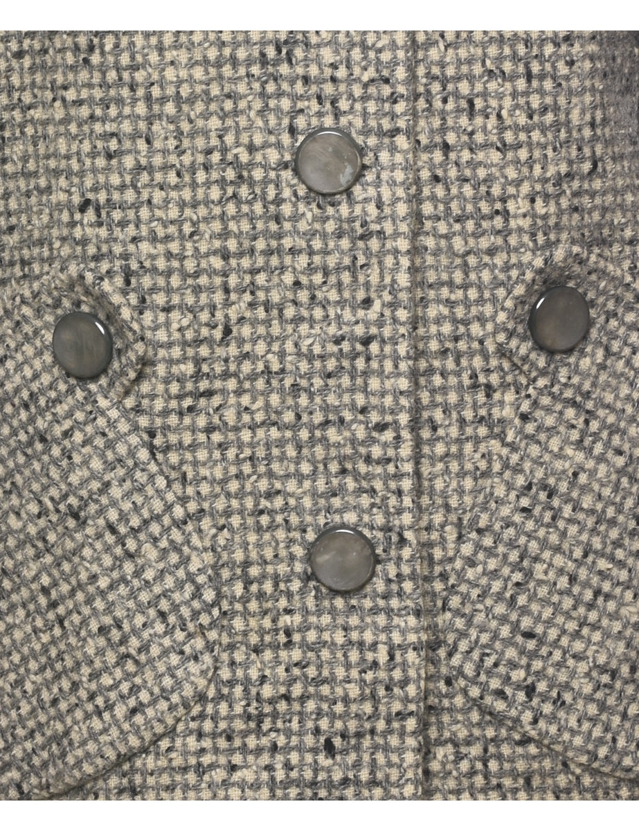 Single Breasted Wool Coat - M