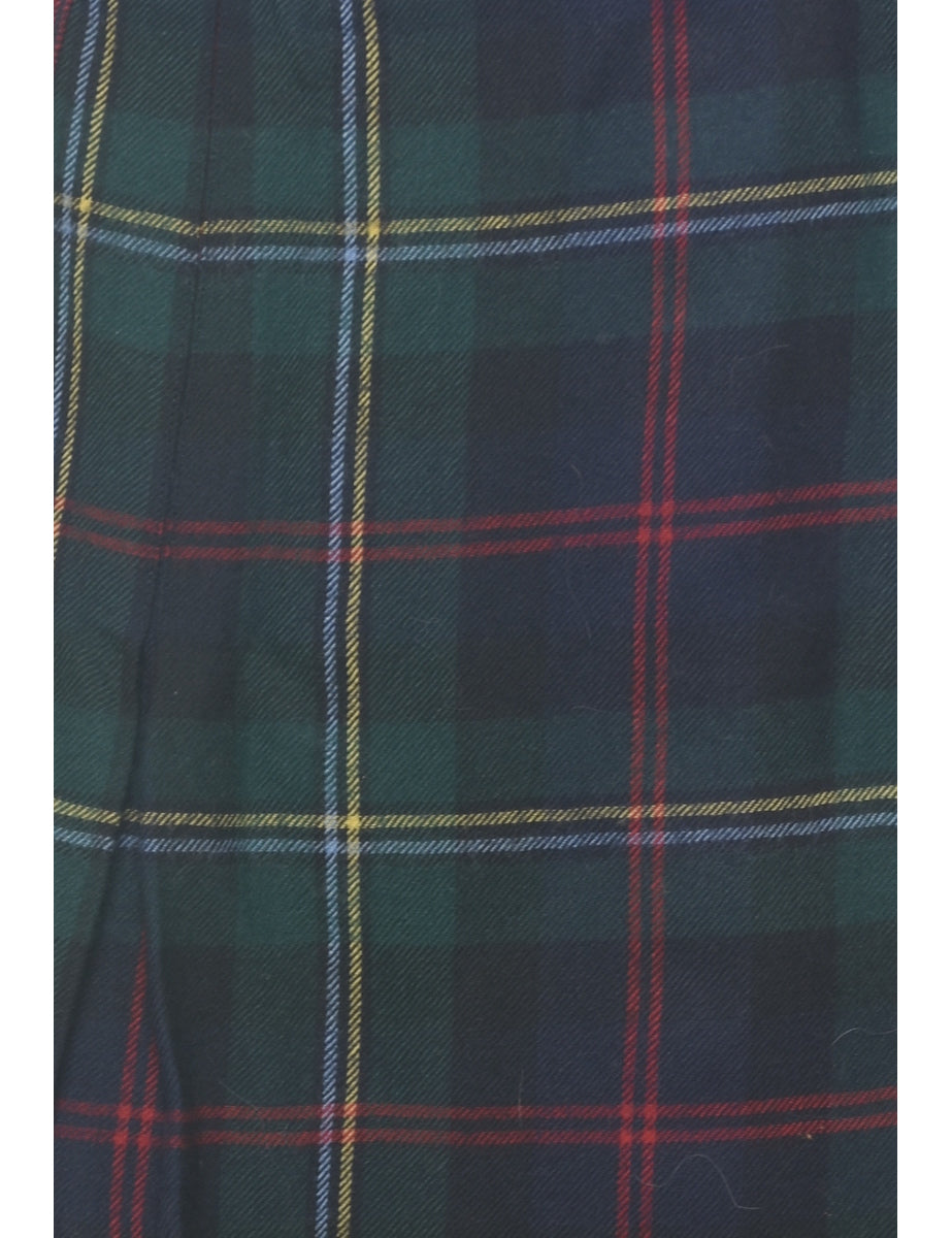 Dark Green Pleated Skirt - M