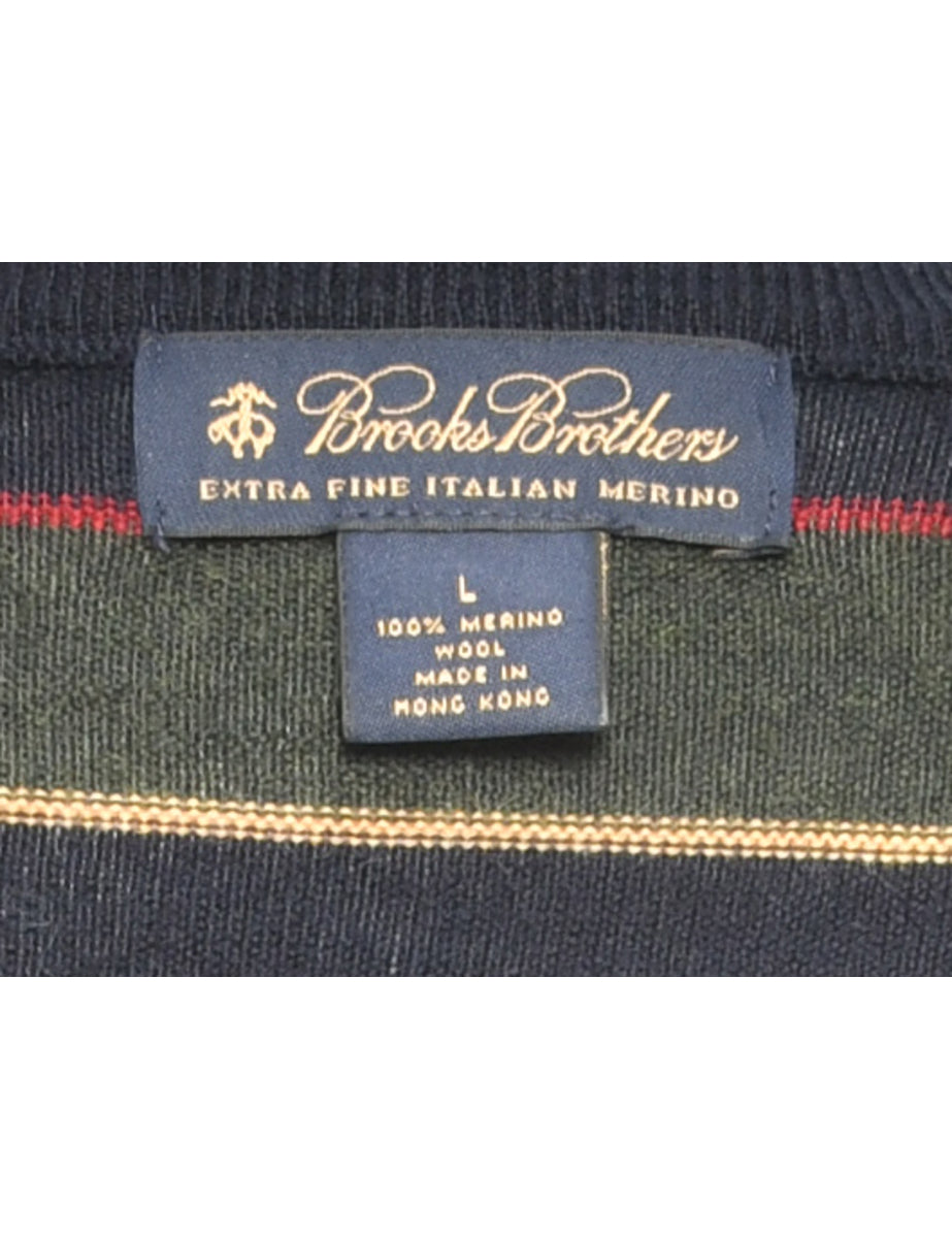 Green Brooks Brothers Striped Jumper - L