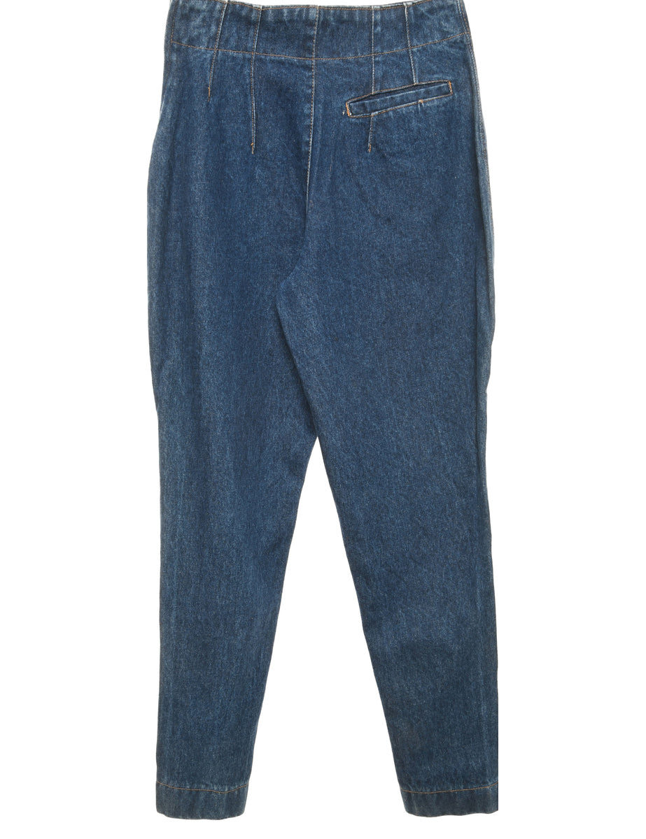 High Waist Indigo Tapered Jeans - W28 L32