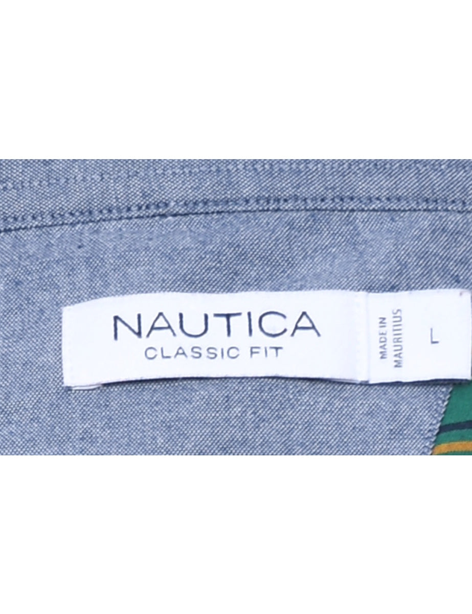 Nautica Checked Navy & Green Shirt - L