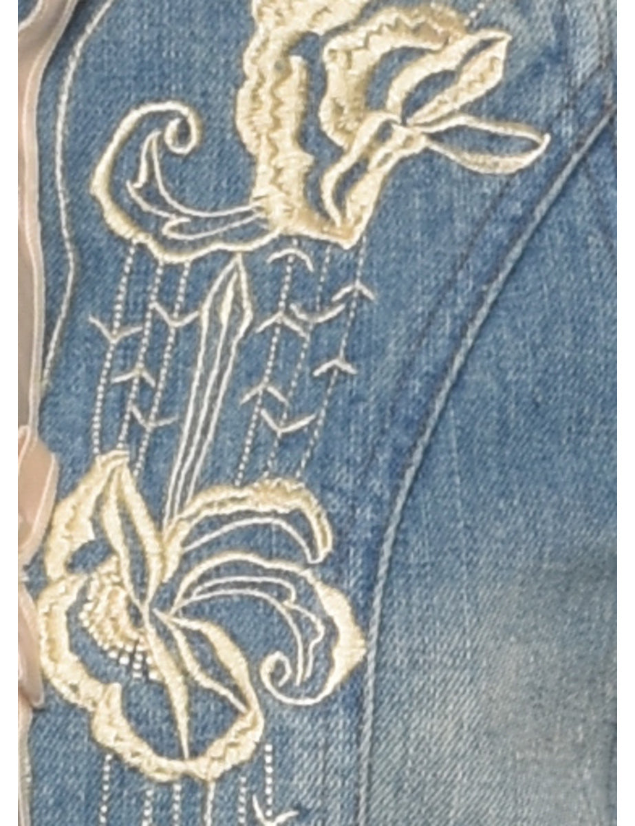 Embroidered Denim Jacket - S