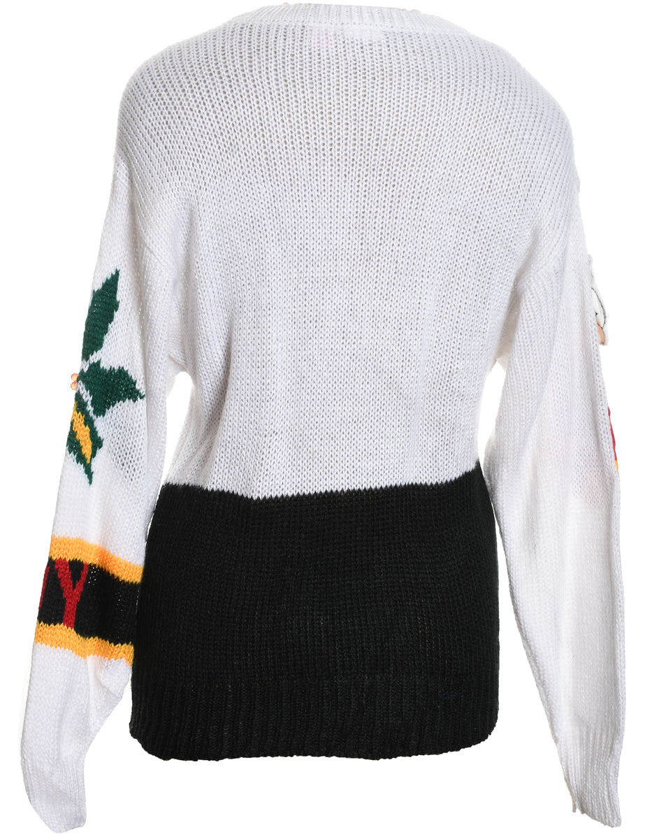 Festive Print Christmas Jumper - L