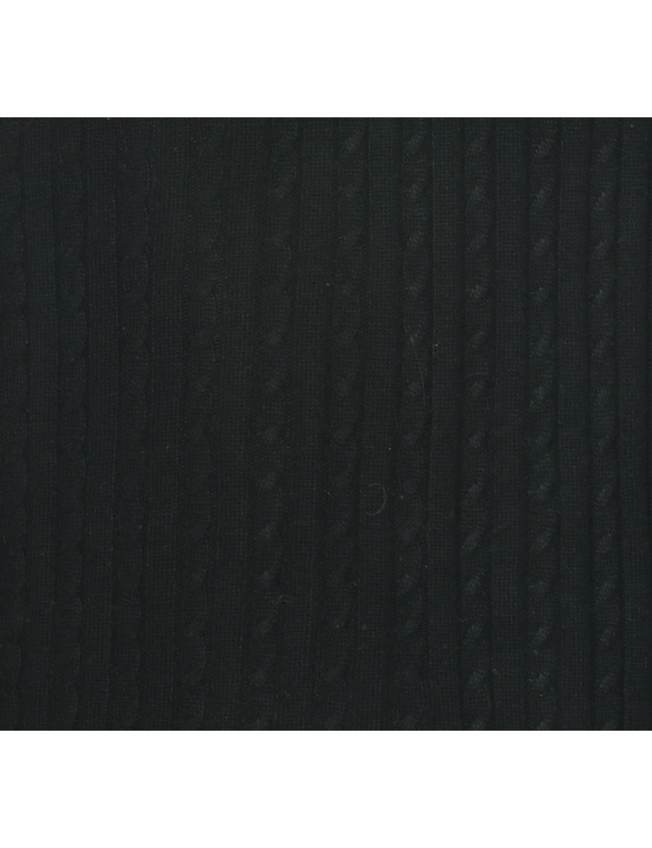Cable Knit Black Vest - XL