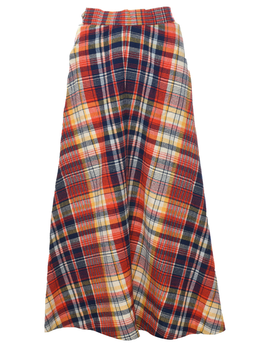 Checked Midi Skirt - S