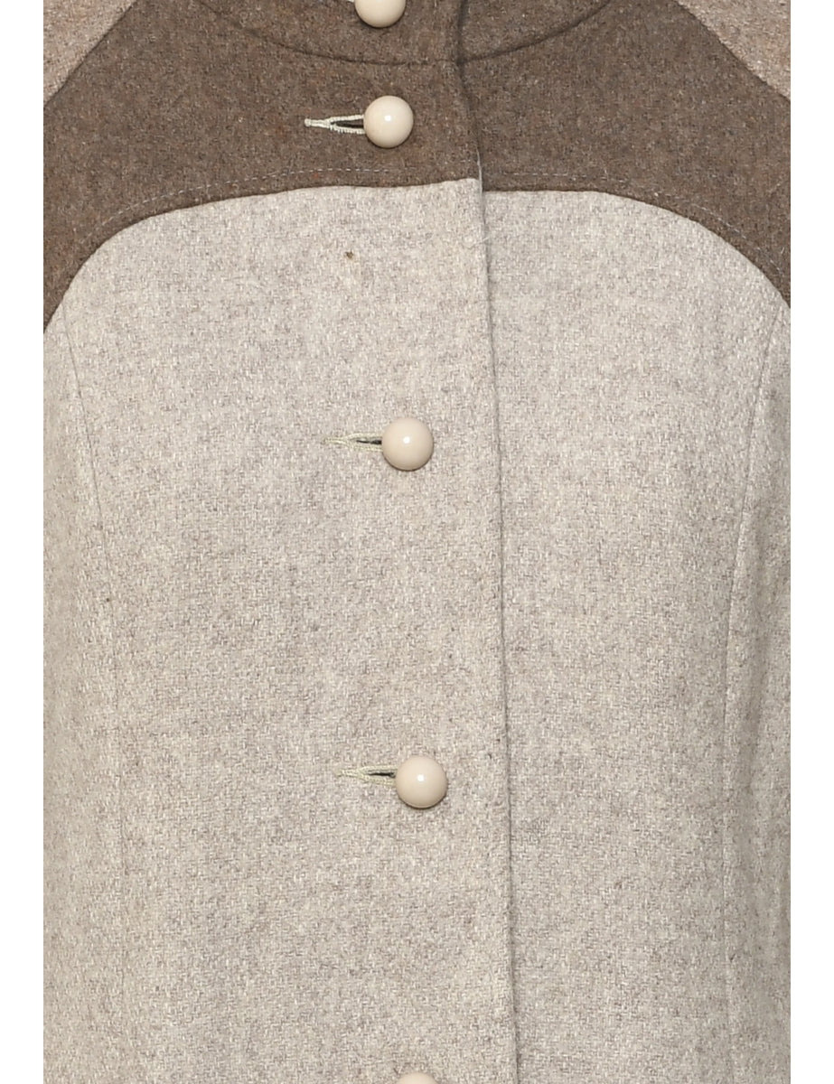 Light Brown Wool Coat - M