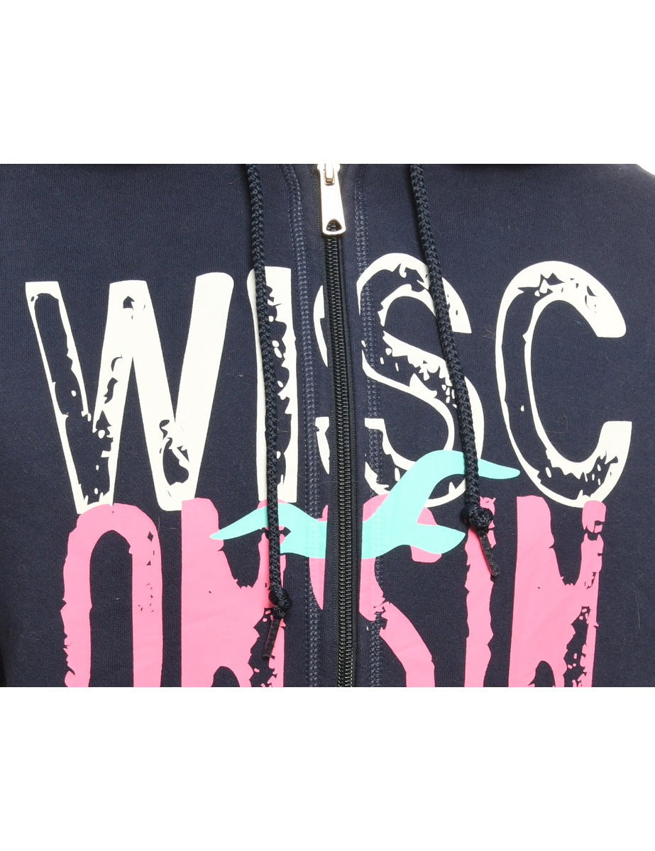 Blue Wisconsin Russell Athletic Printed Hoodie - M