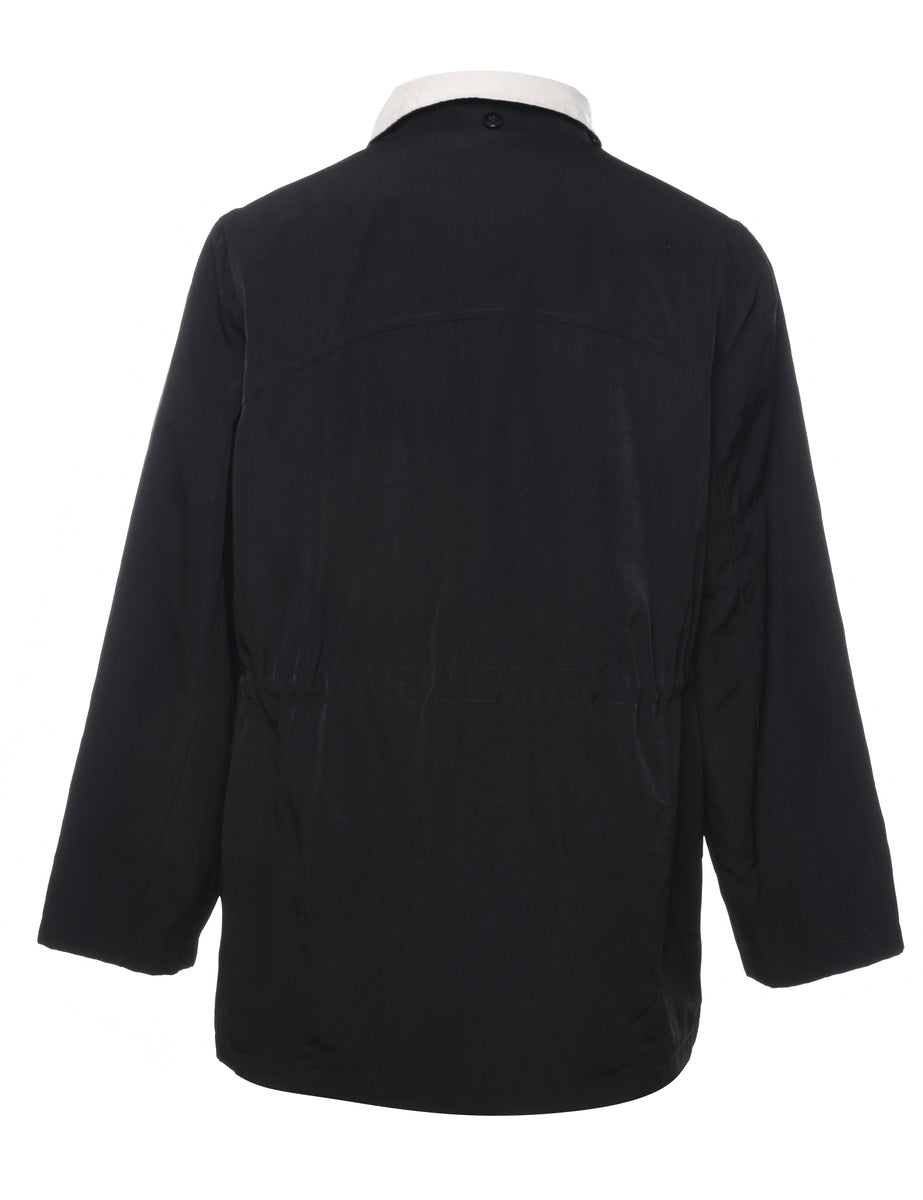 Liz Claiborne Black Contrast Collar Nylon Jacket - L