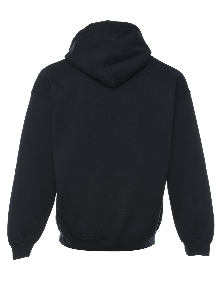 World Tour Printed Black & Light Blue Hooded Sweatshirt - L