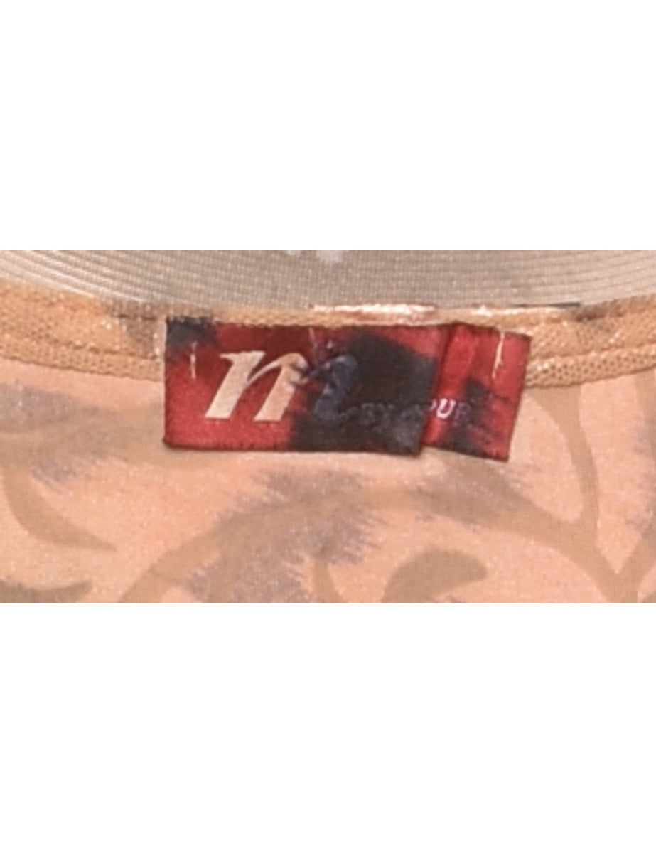Y2K Floral Devore Design Evening Top - M