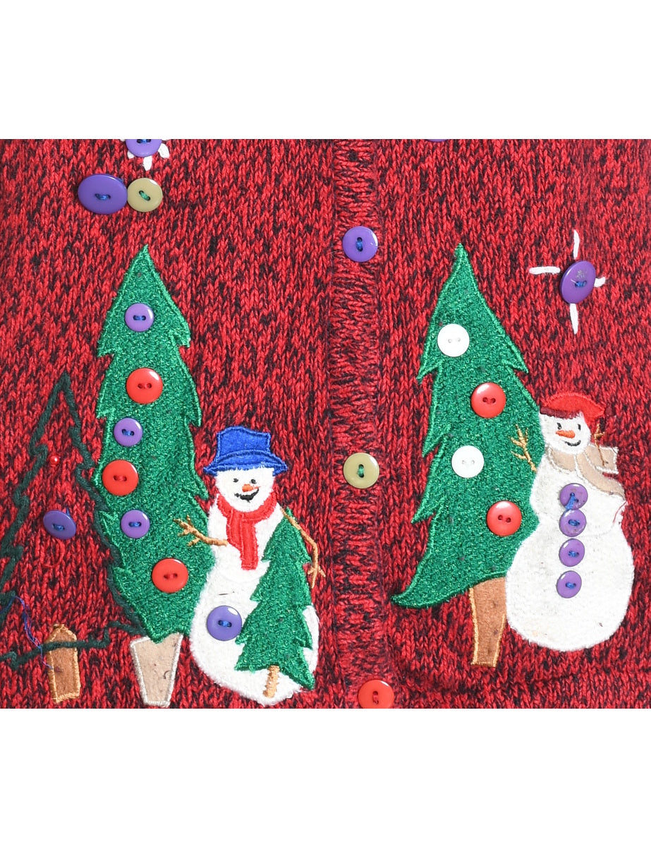 Snowman Christmas Cardigan - S