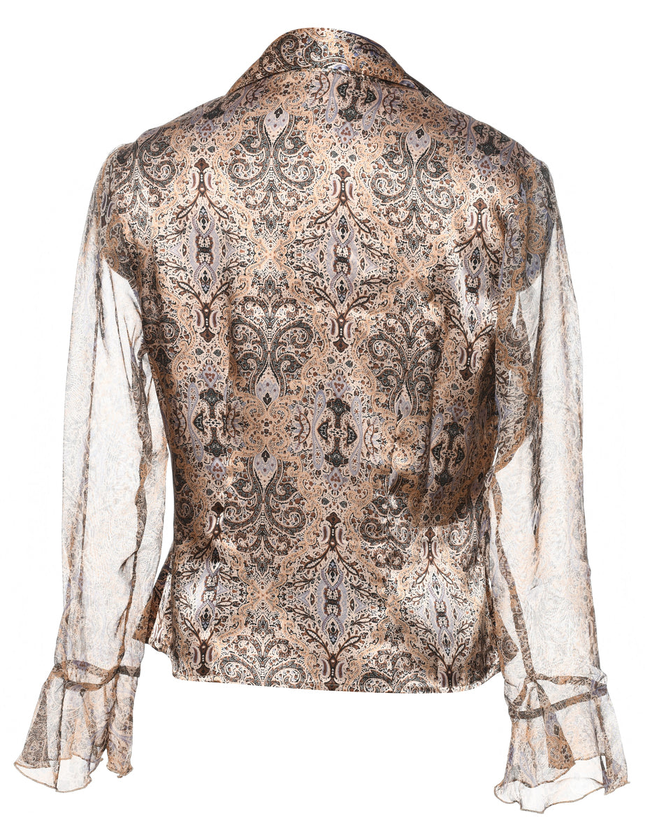 Paisley Frilly Evening Blouse - S