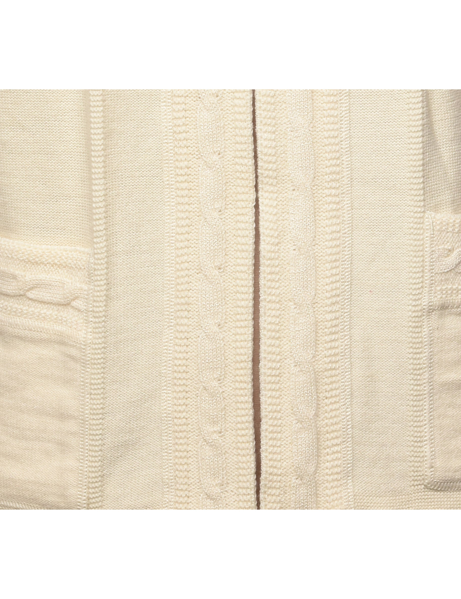 Cable Knit Sweater Vest - M