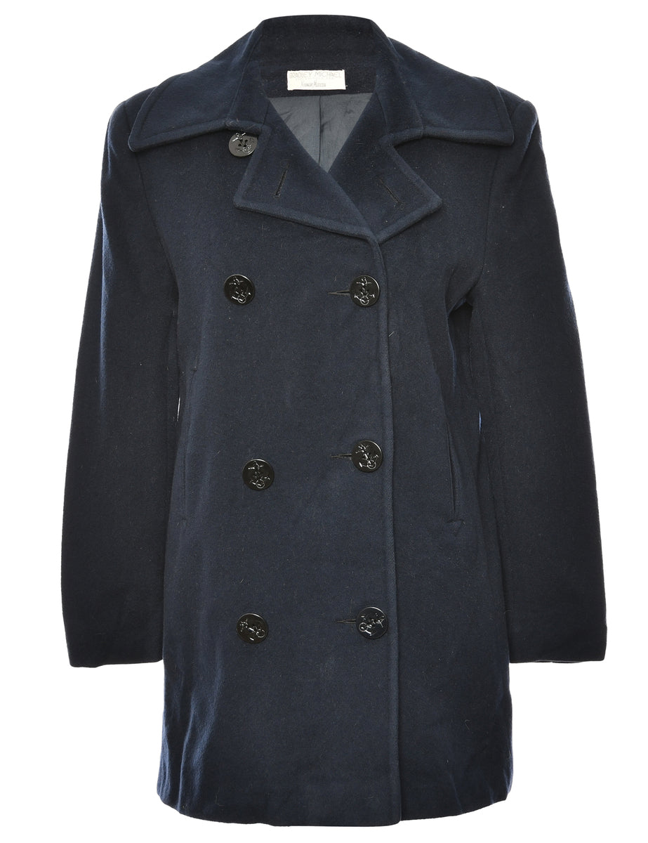Double Breasted Navy Classic Peacoat - L