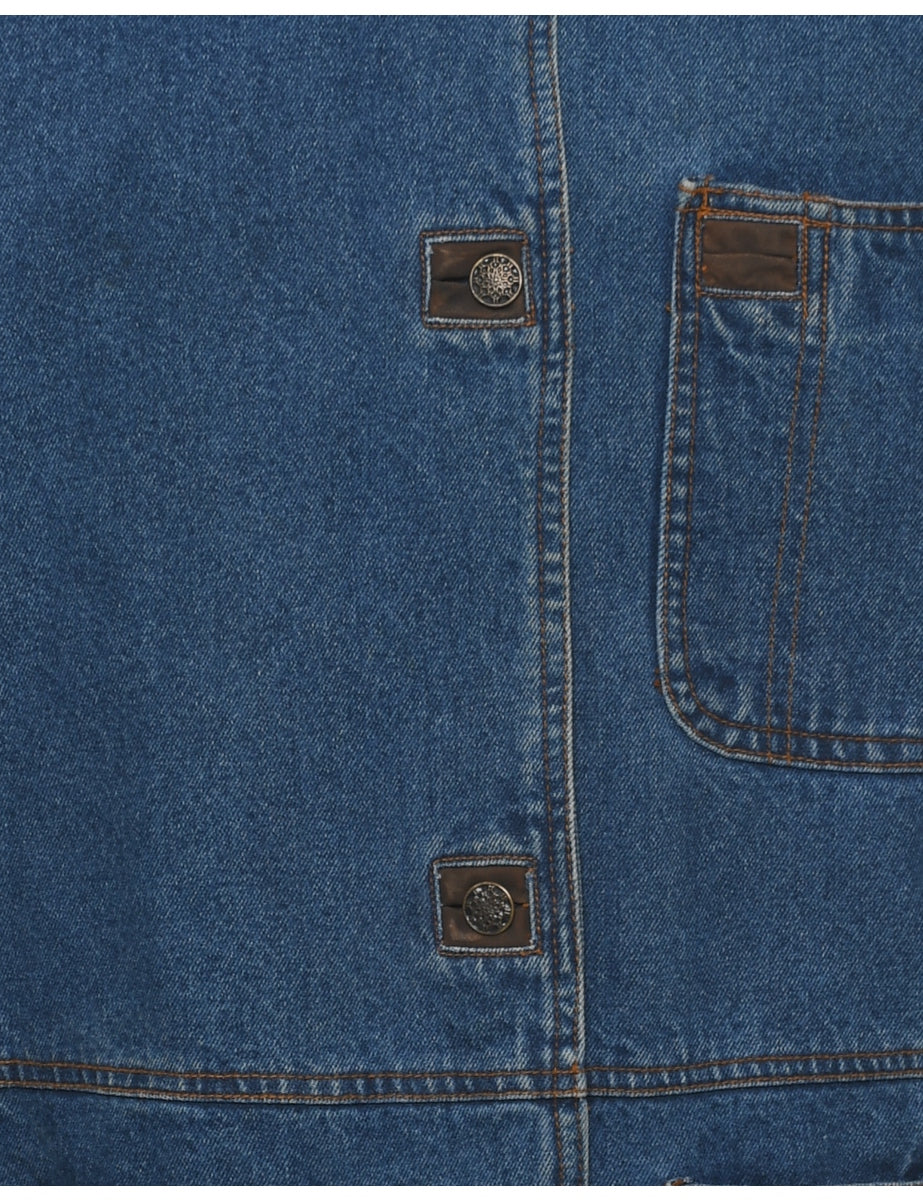 Button Front Denim Jacket - M
