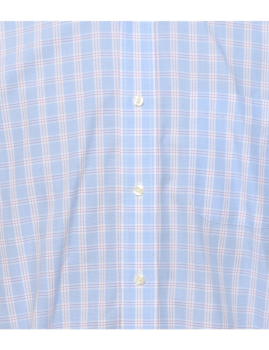 Brooks Brothers Checked Light Blue Shirt - L