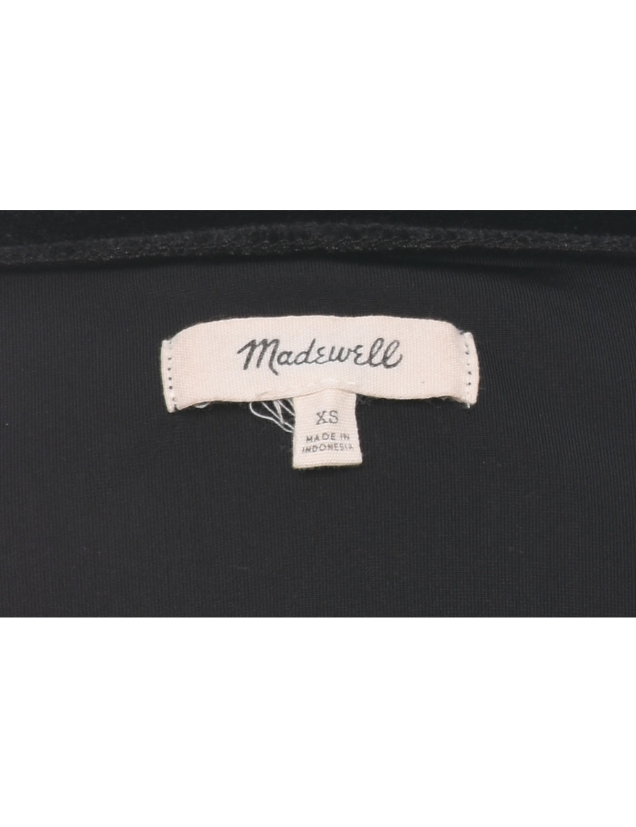 Black Velvet Fabric Evening Top - XS