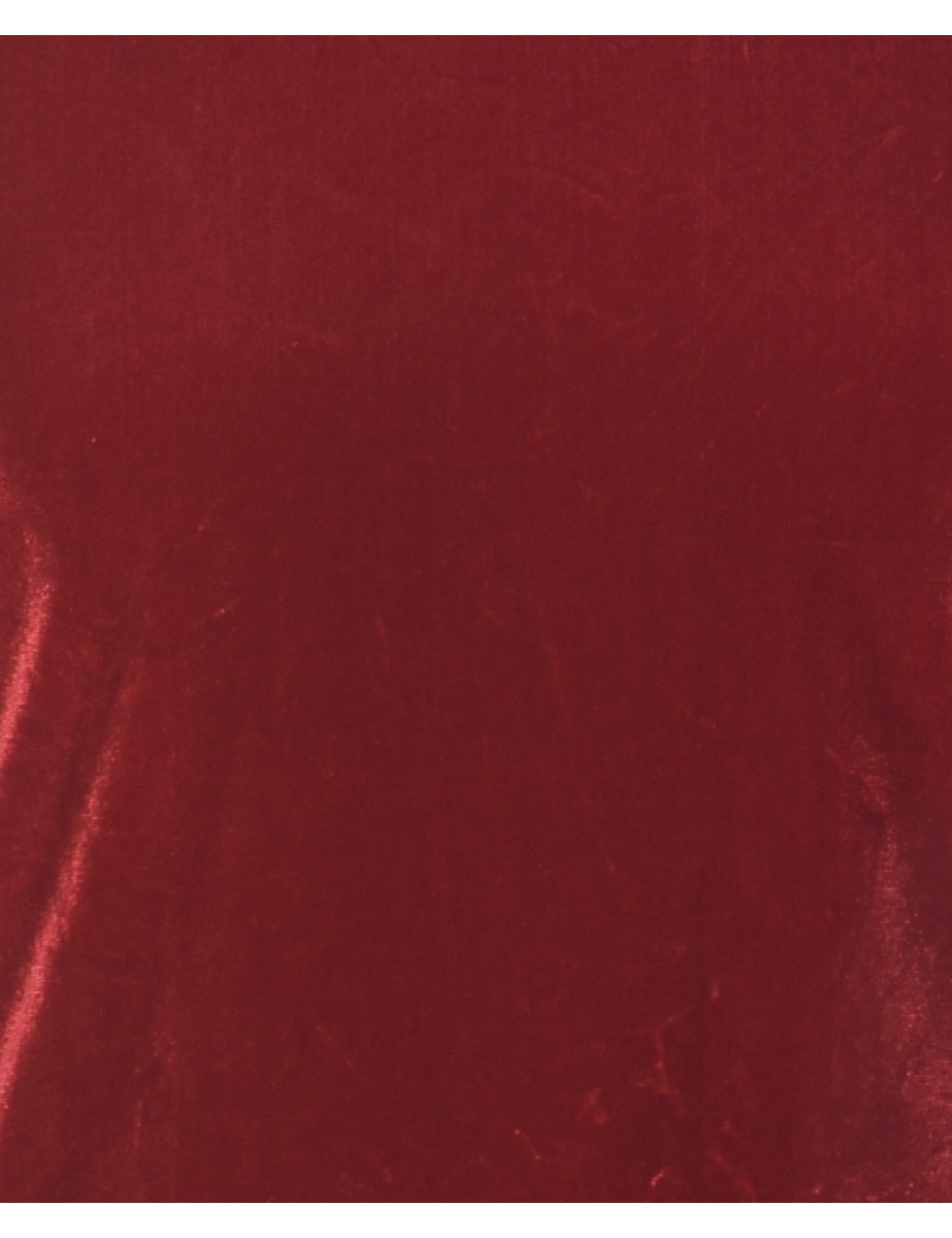 Velvet Fabric Red Evening Top - M