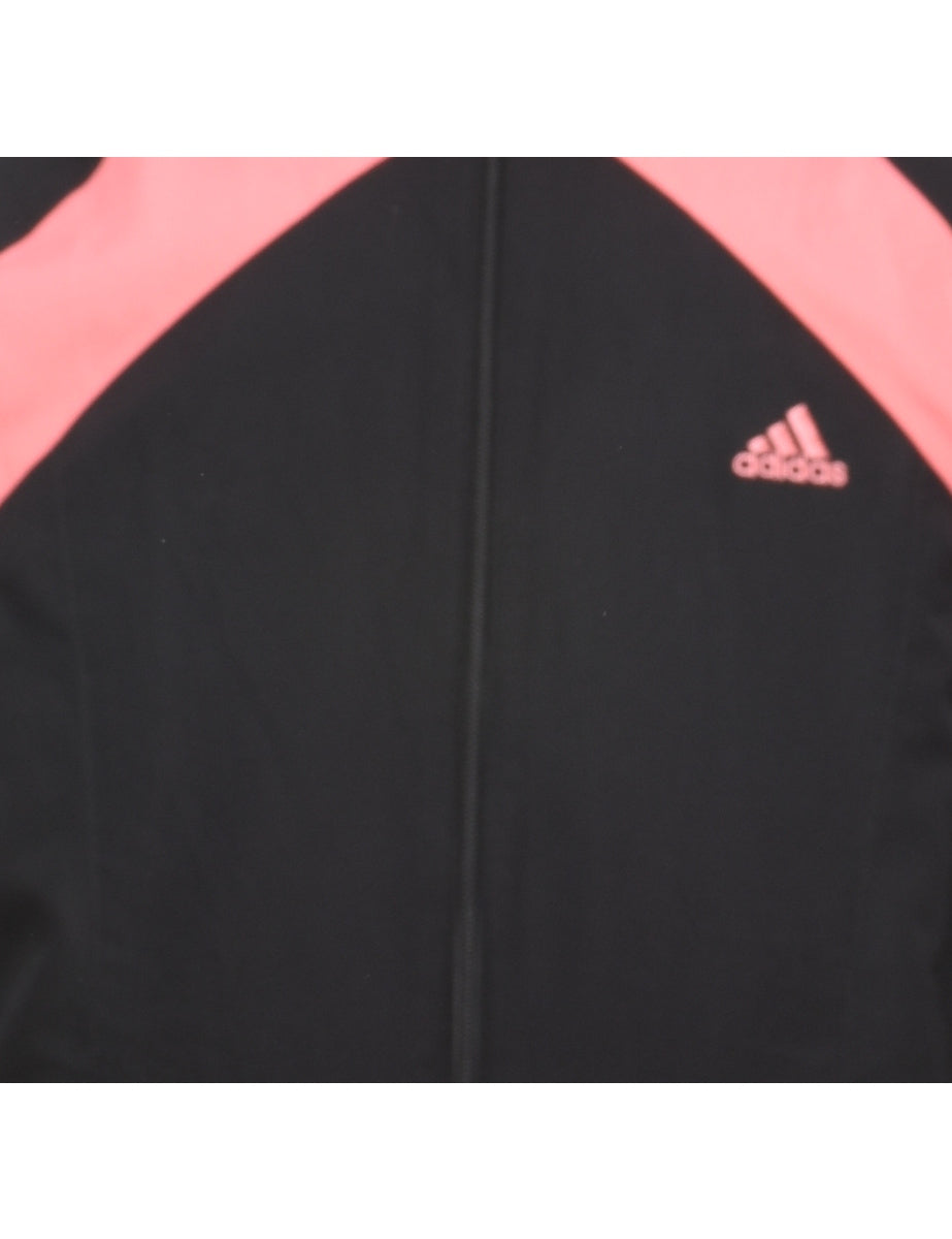 Adidas Black & Salmon Pink Nylon Jacket - S