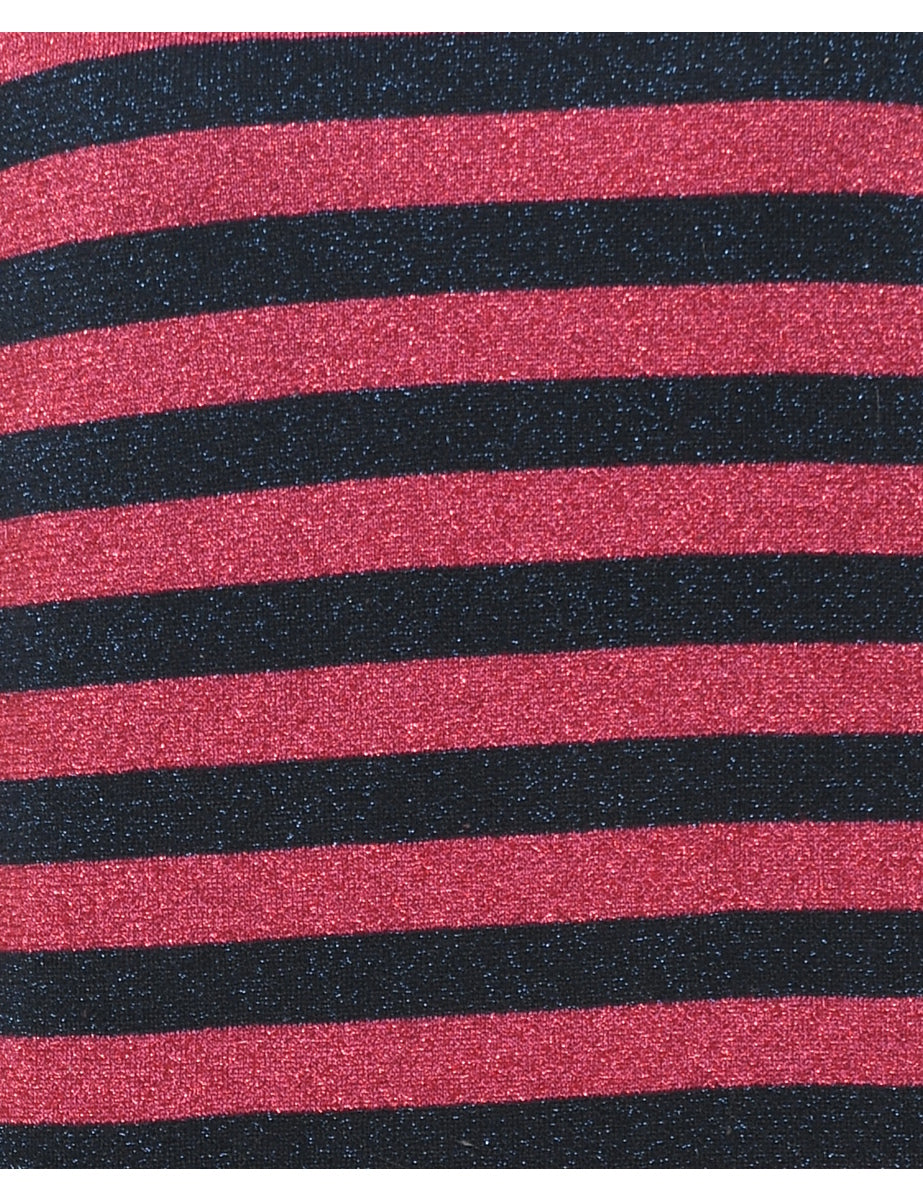 Striped Turtleneck Jumper - M