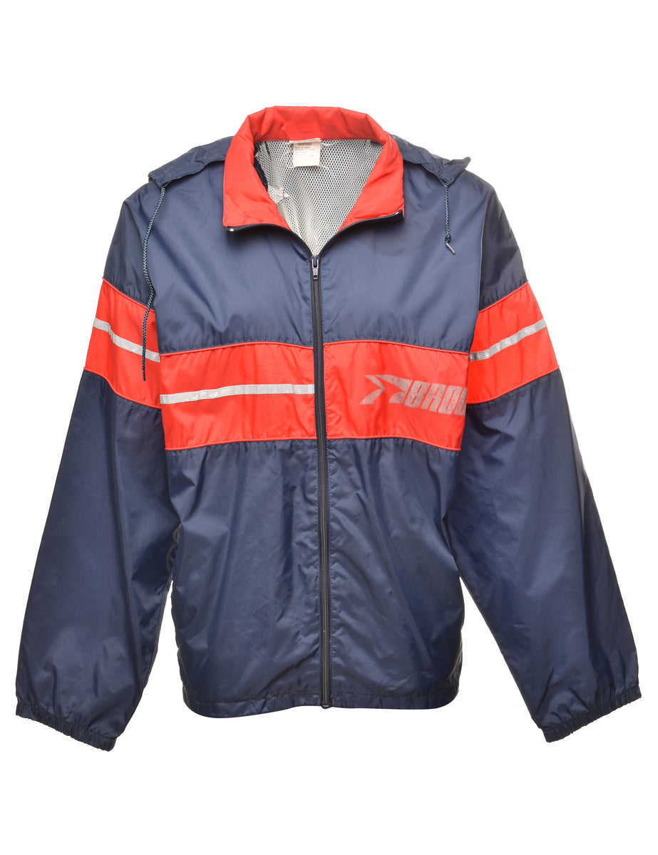 Zip Front Nylon Jacket - L
