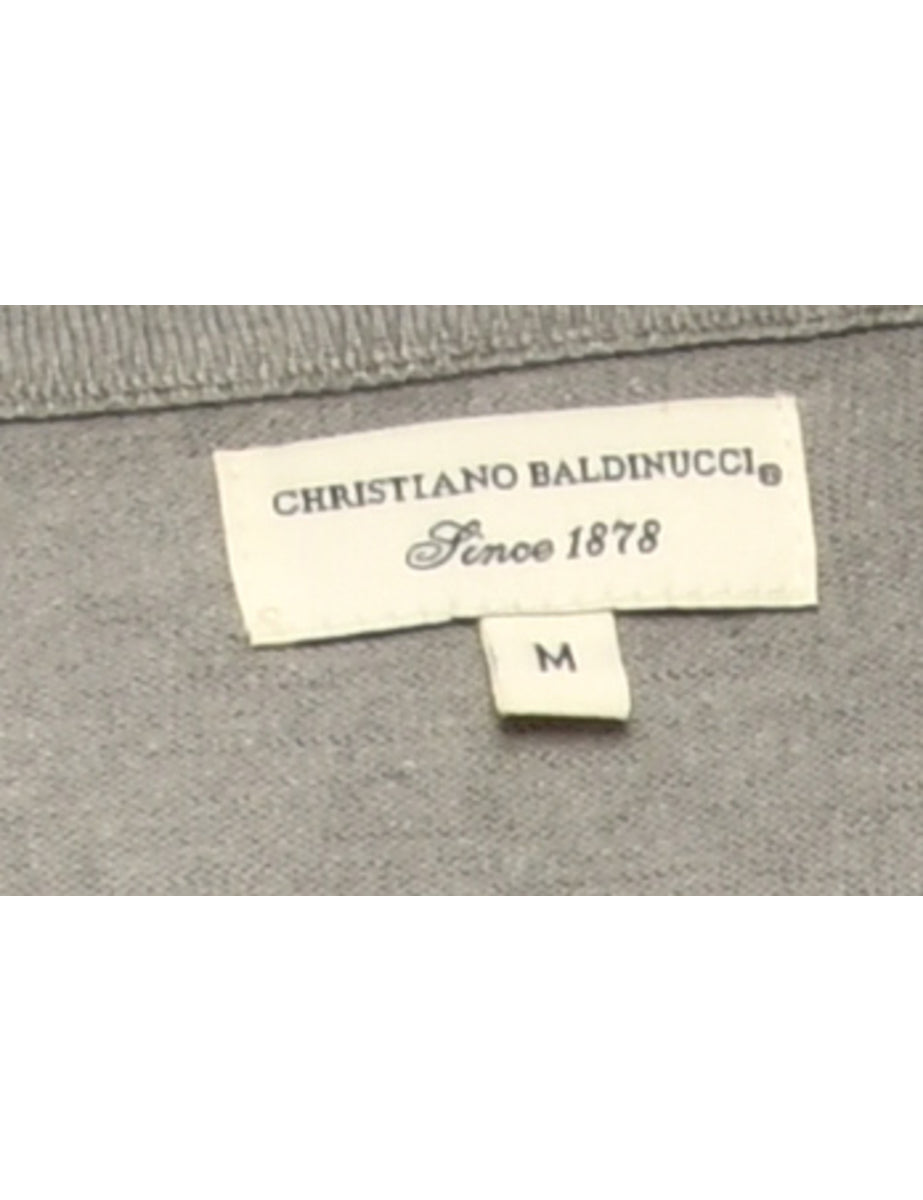 Grey Knit V-Neck Knit Jumper - S