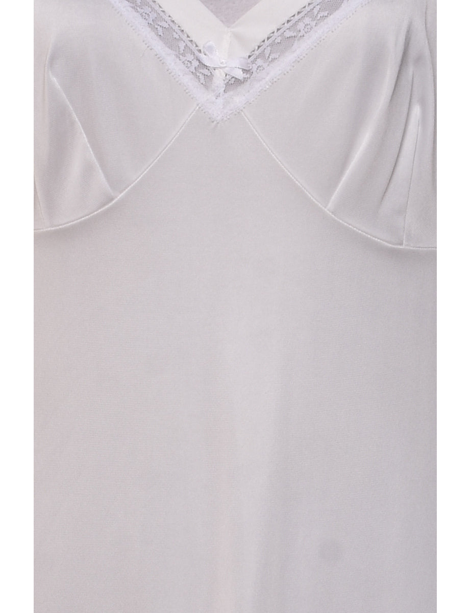 White Lace Slip Dress - S