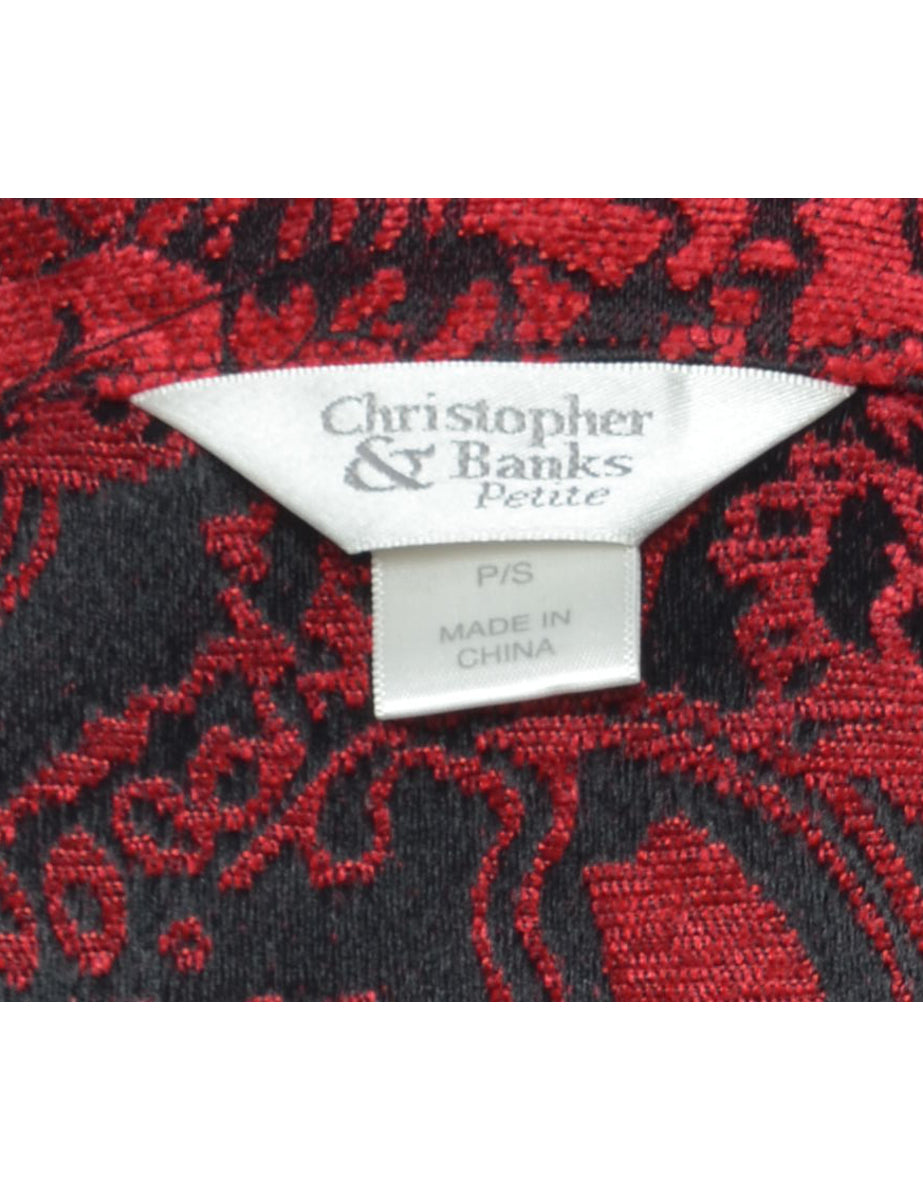 Paisley Pattern Red Tapestry Jacket - S