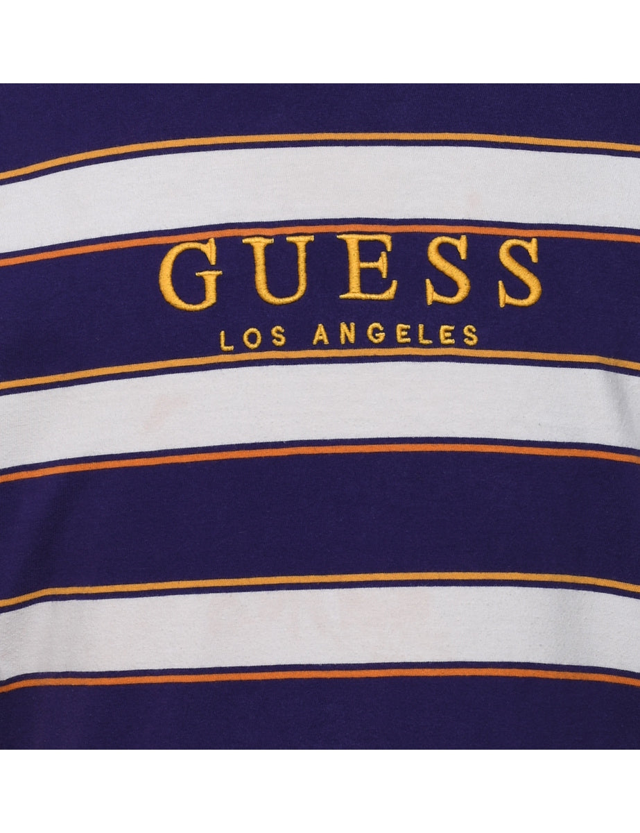 Guess Striped Y2K T-Shirt - L