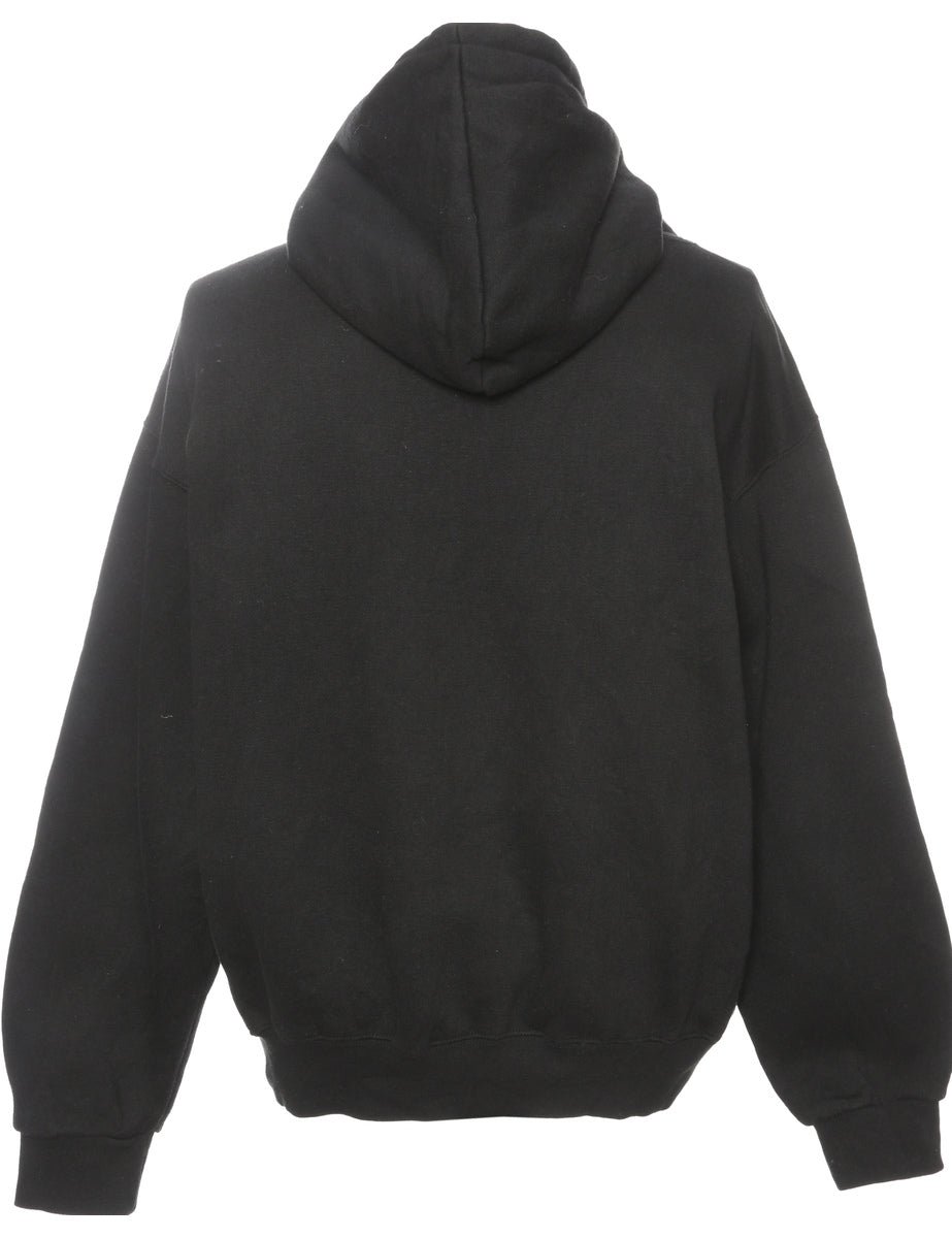 Black Printed Hoodie - L