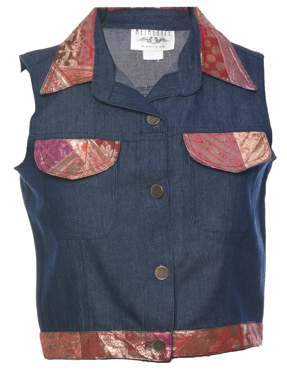 Indigo Denim Jacket Vest - S