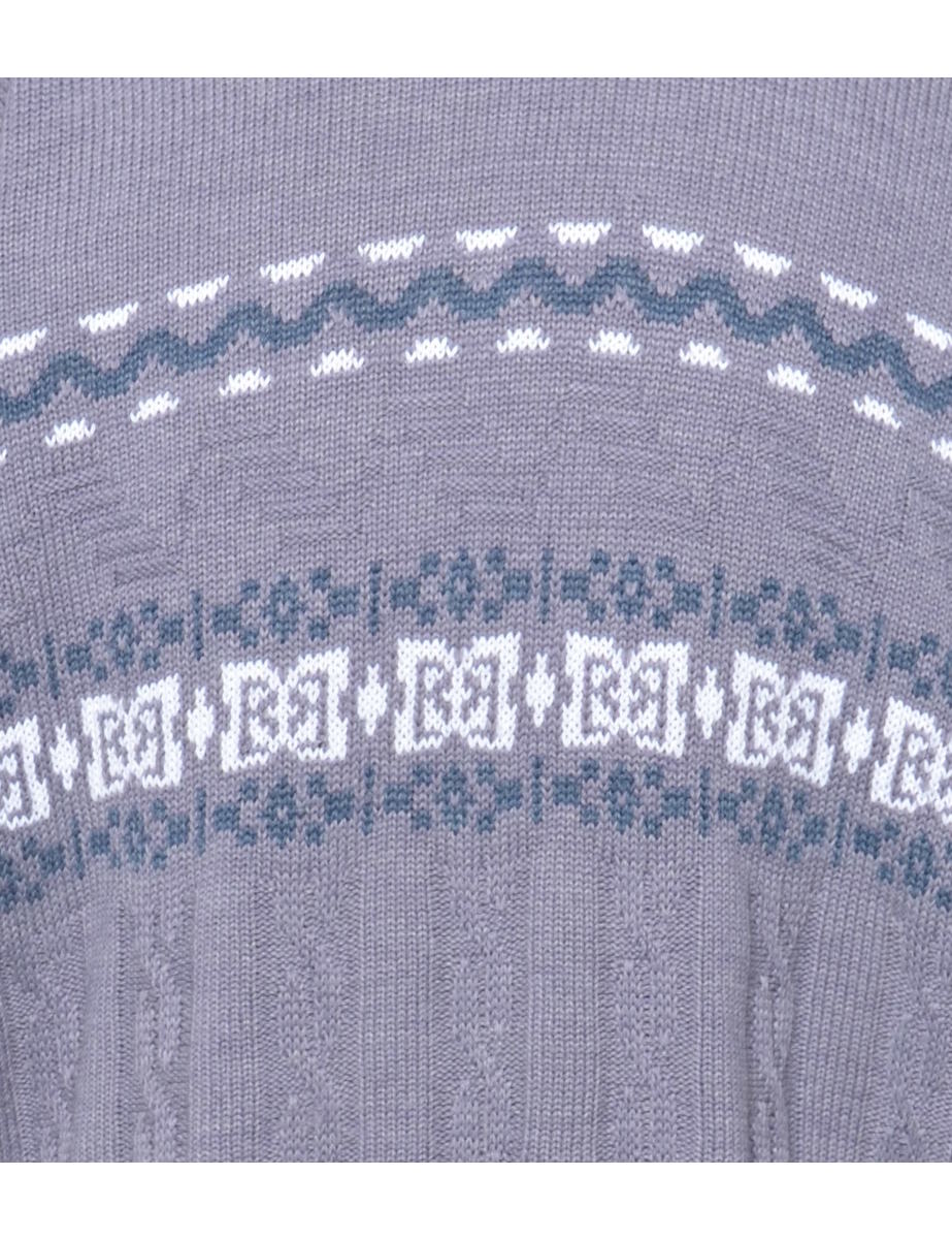 Lilac Patterned Jumper - L