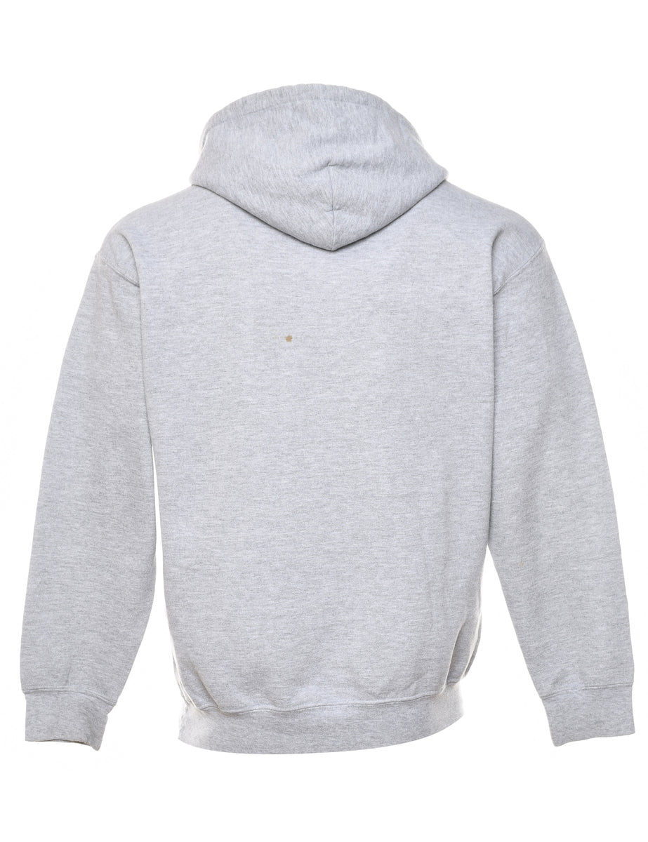 Godwin Tennis Grey & Red Printed Hoodie - M