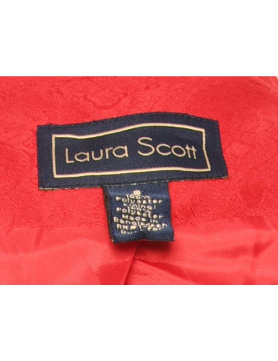 Button Front Red Jacket - M
