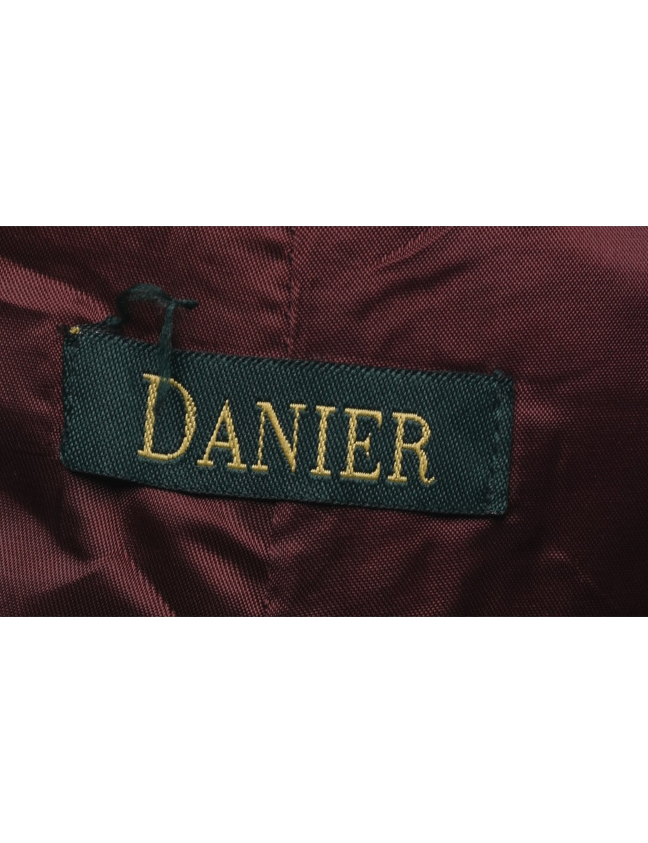 Maroon Leather Trousers - W34 L30