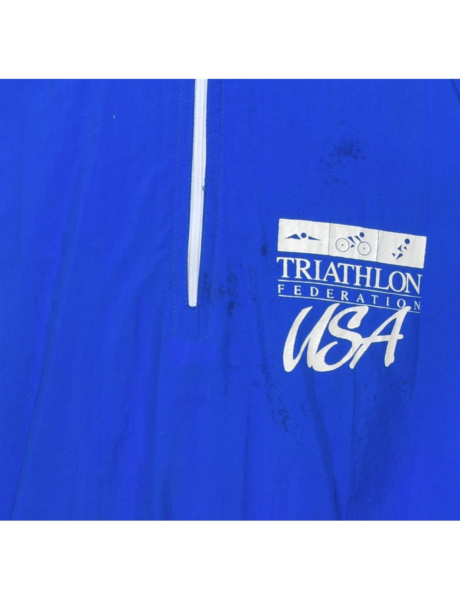 Blue & White Triathlon Nylon Jacket - L