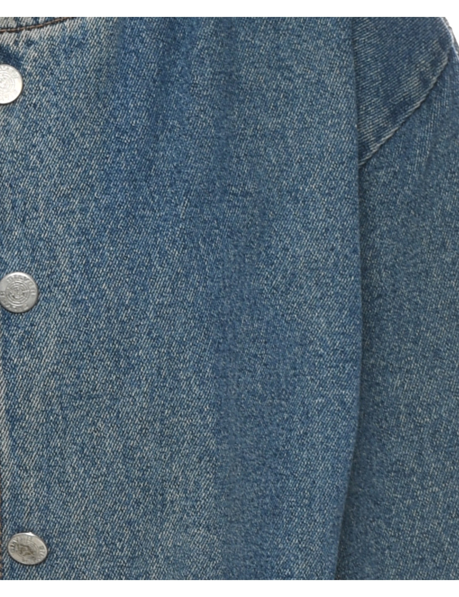 Button Front Denim Jacket - M