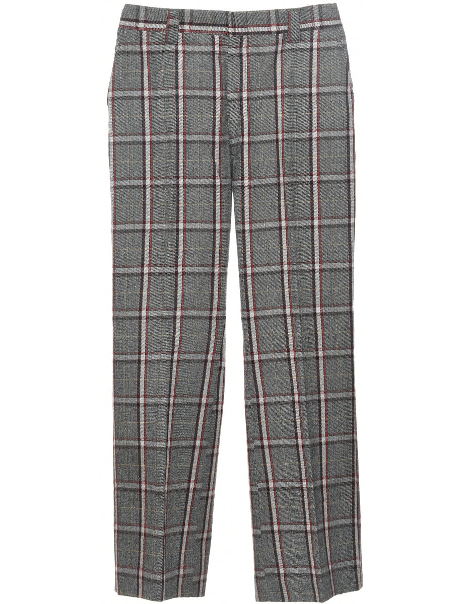 Checked Pattern Trousers - W33 L32