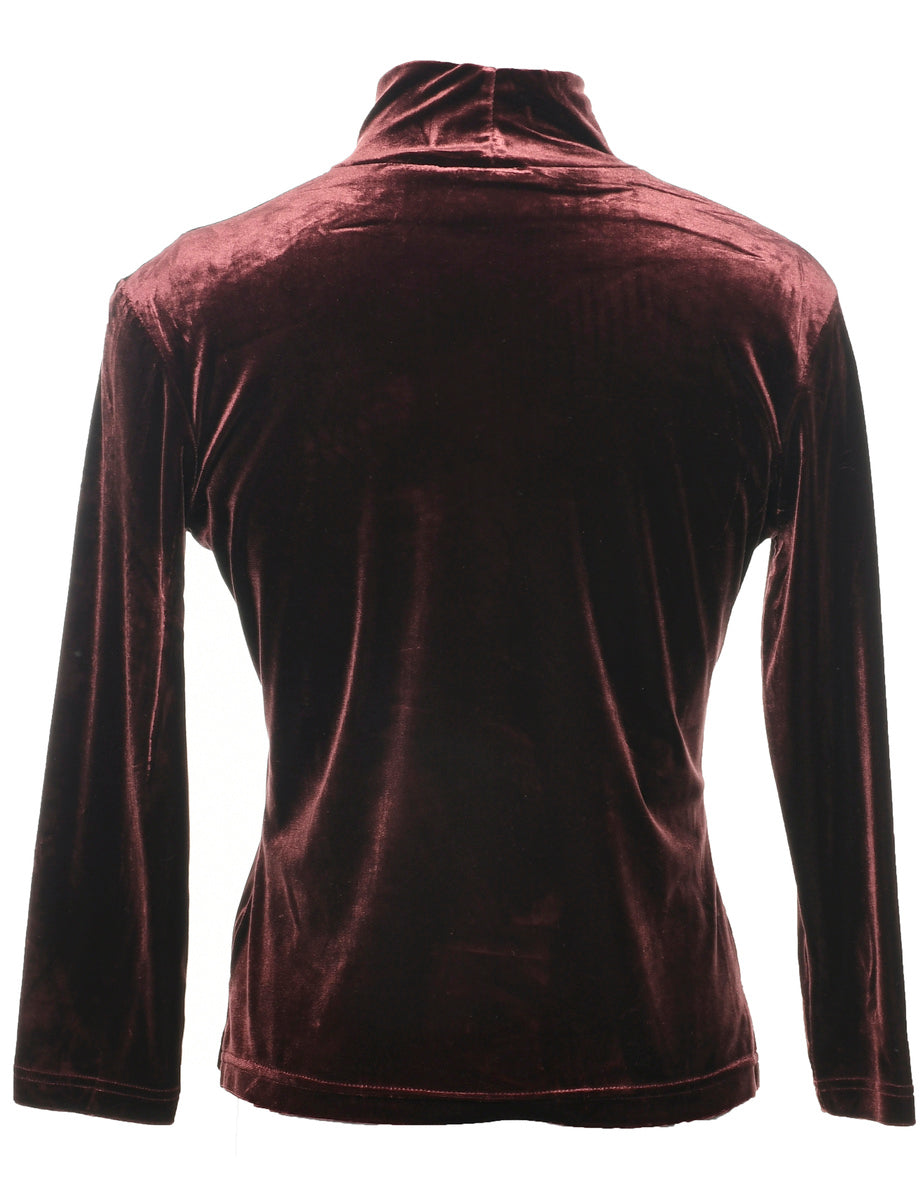 Velvet Fabric Evening Top - M