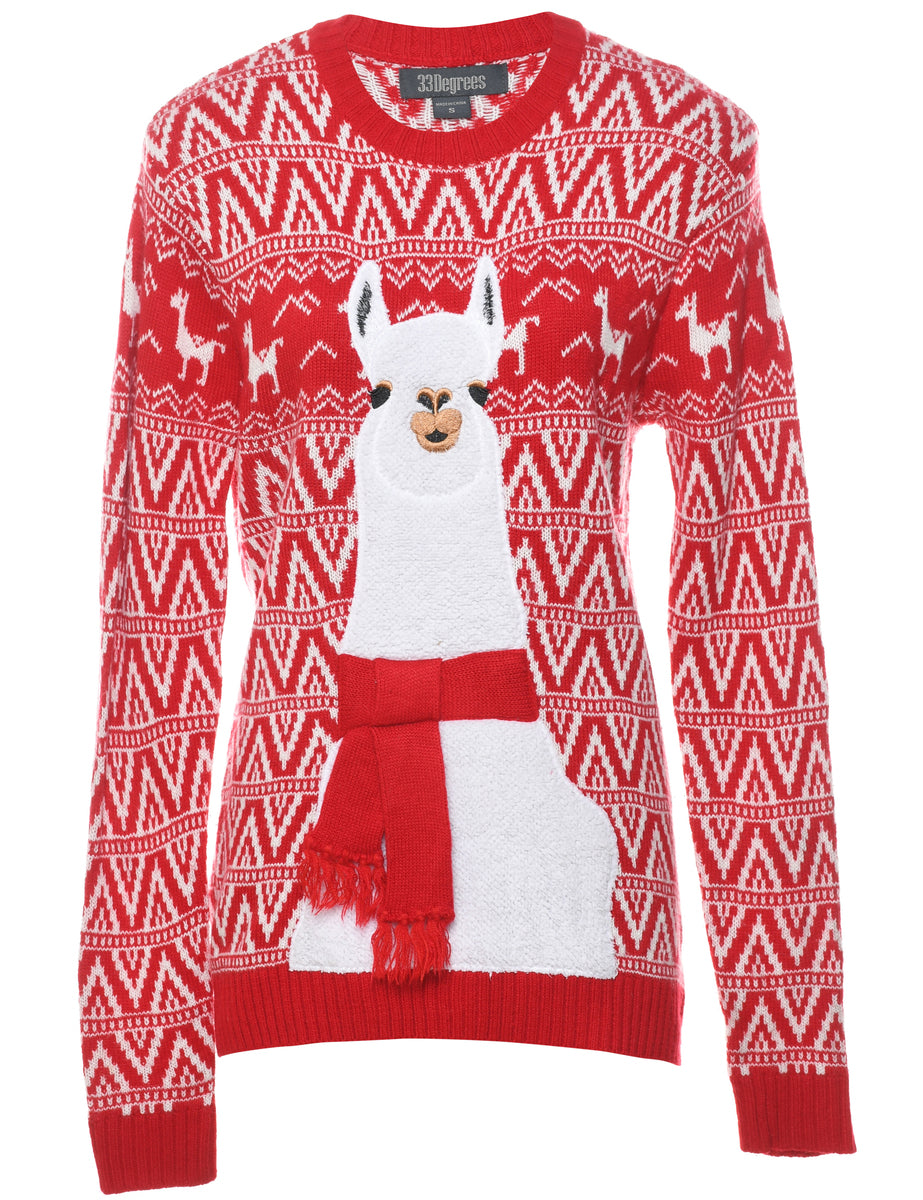Animal Design Christmas Jumper - S