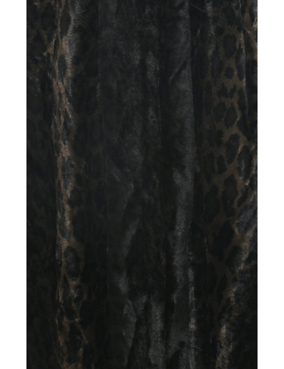 Dark Brown Faux Fur Coat - M