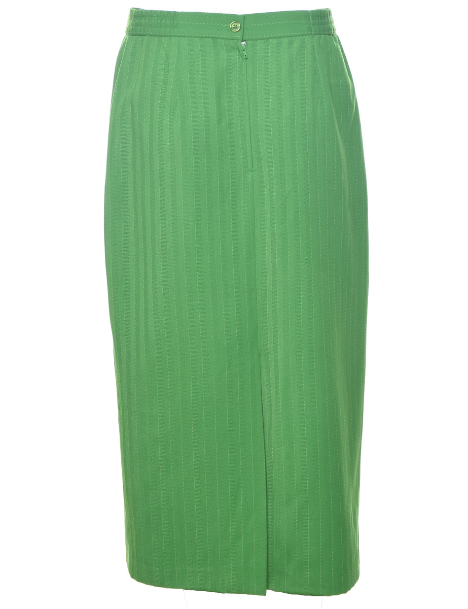 Herringbone Tweed Pencil Skirt - M