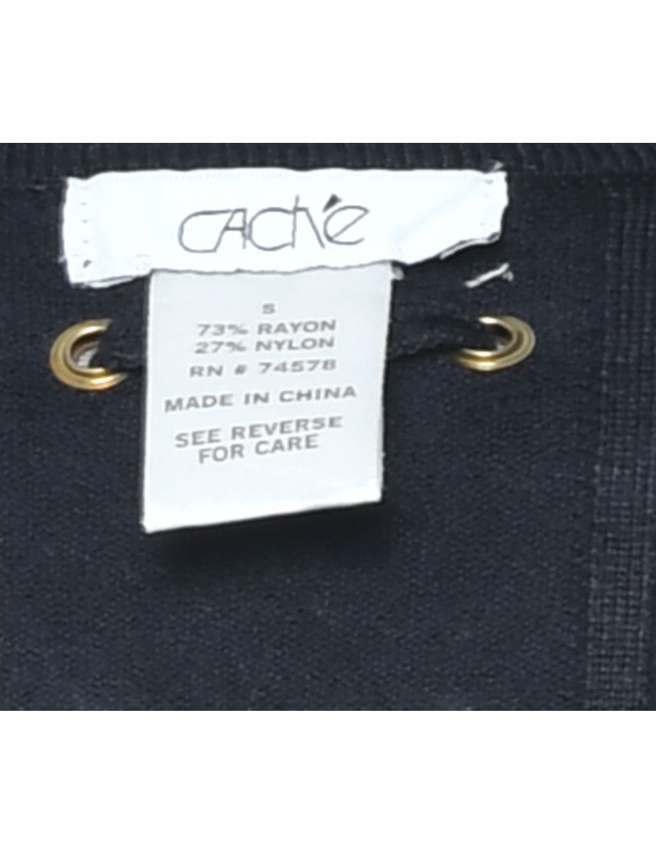 Cropped Black Cardigan - S