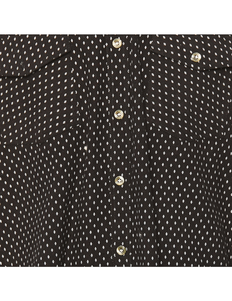 Corduroy Black & White Patterned Shirt - XL