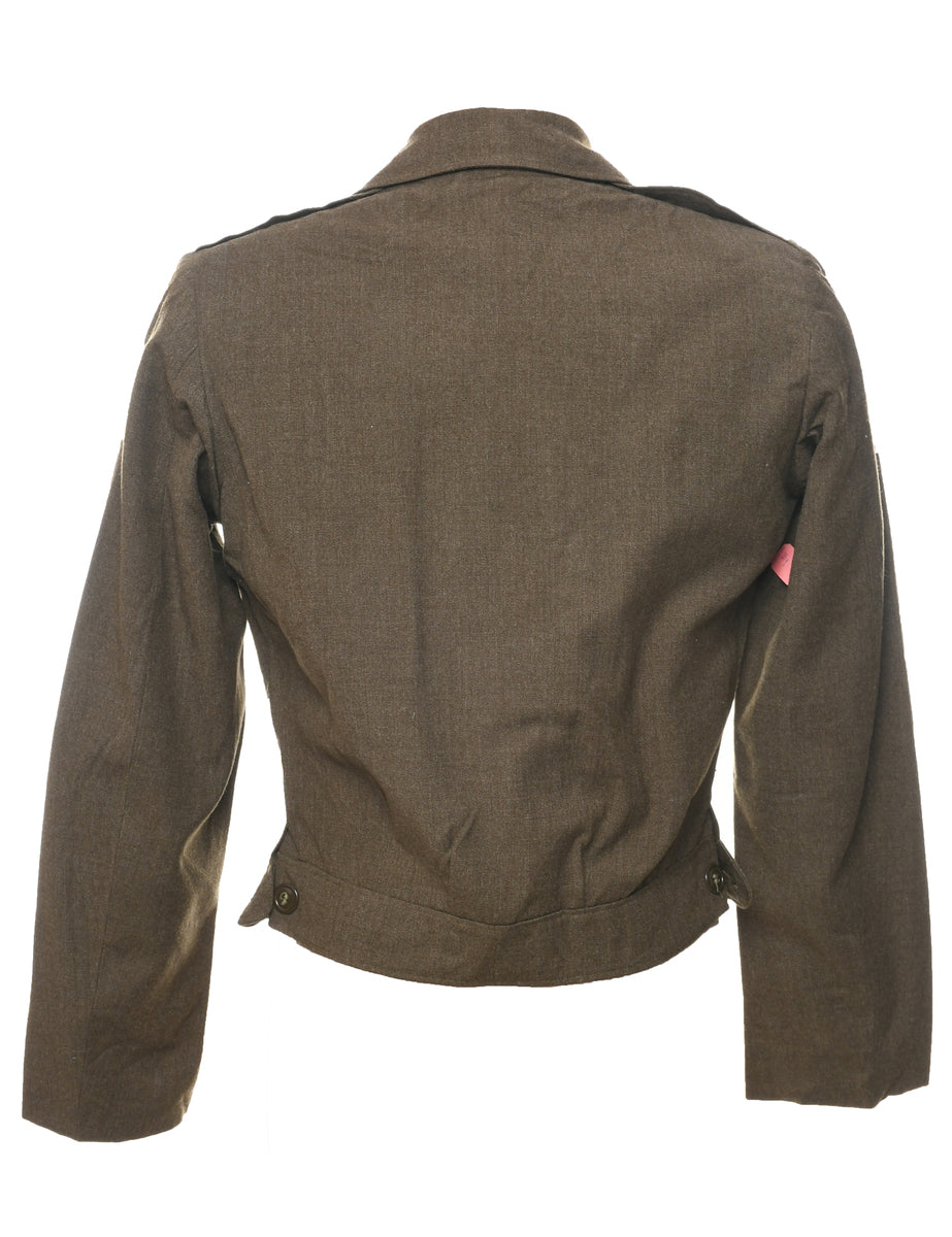 Olive Green Military Jacket - S