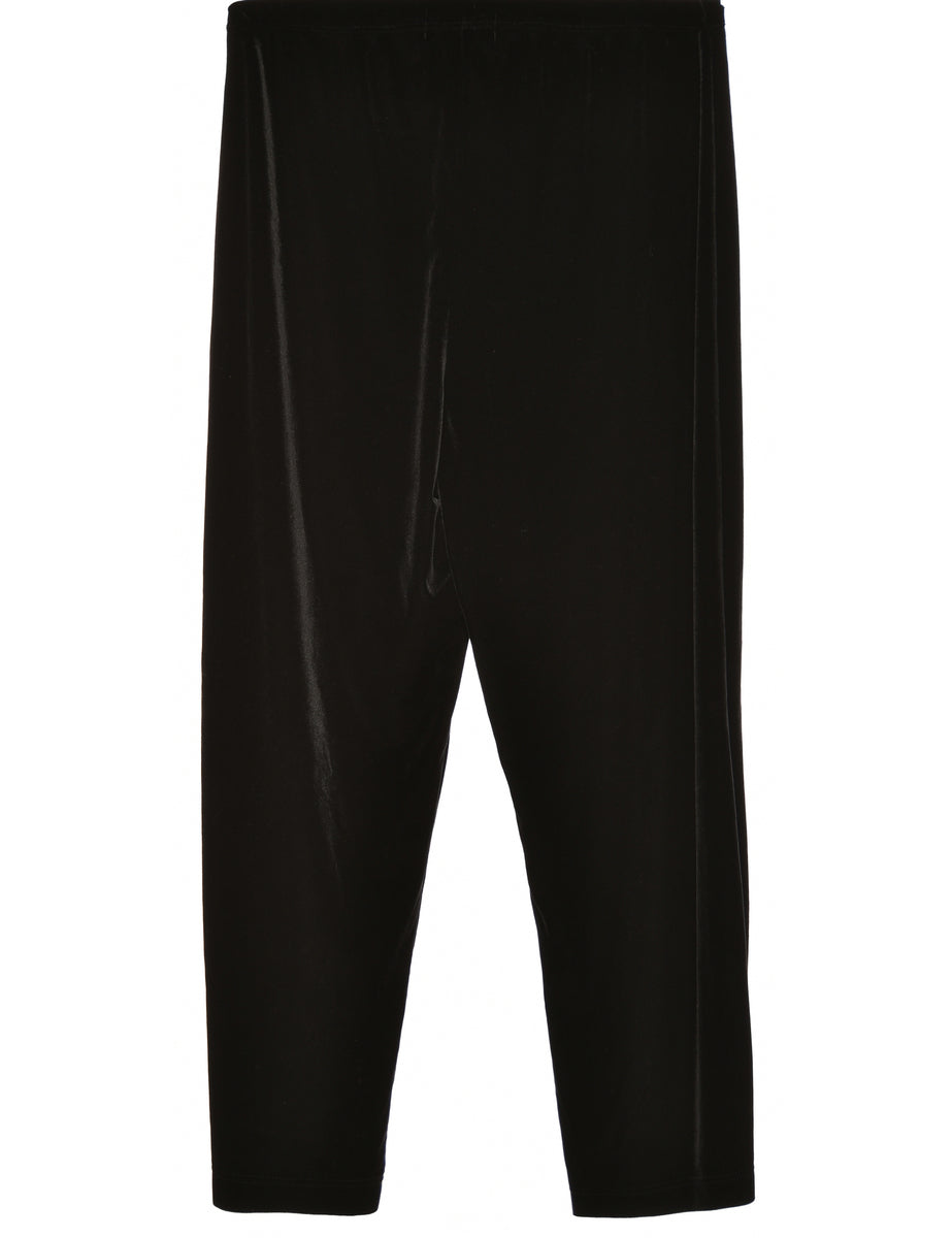 Velvet Fabric Black Trousers - W28 L28