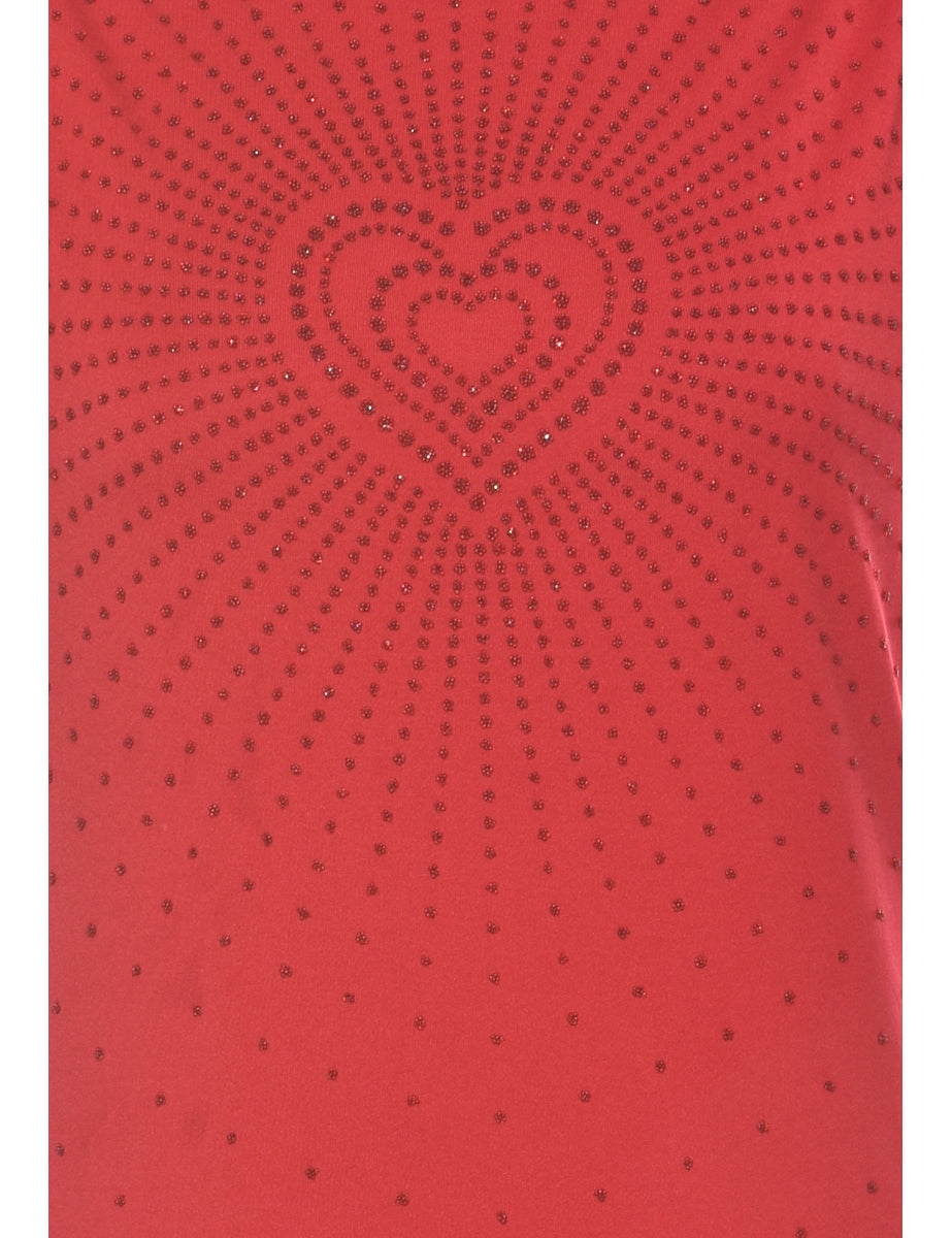 Beaded Red Evening Top - S