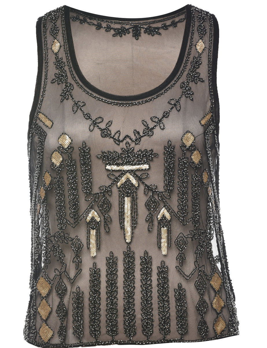 Beaded Evening Top - M