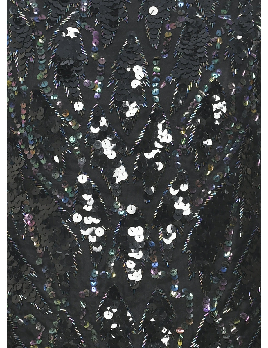 Silk Jordan Sequined Evening Top - M