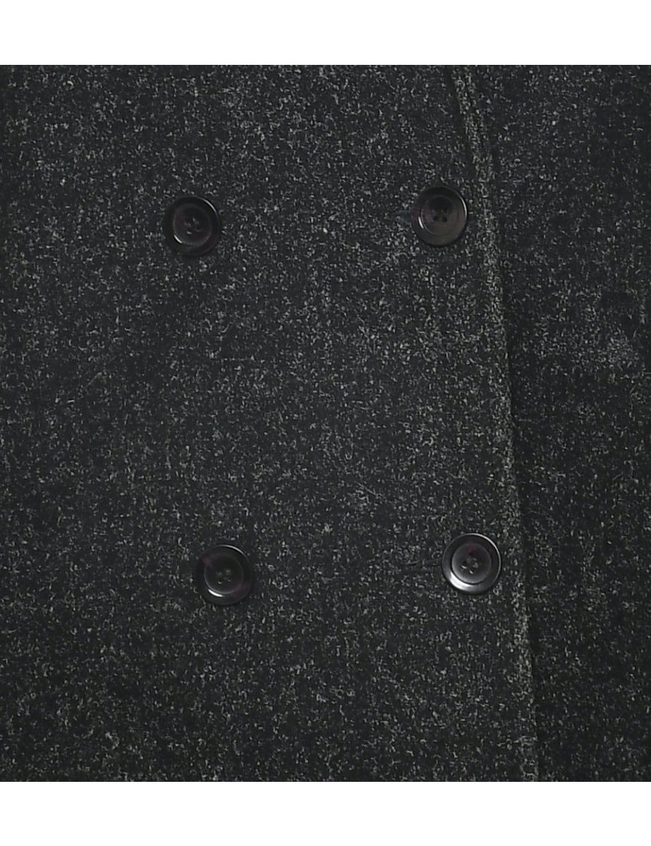 Double Breasted Wool Coat - L